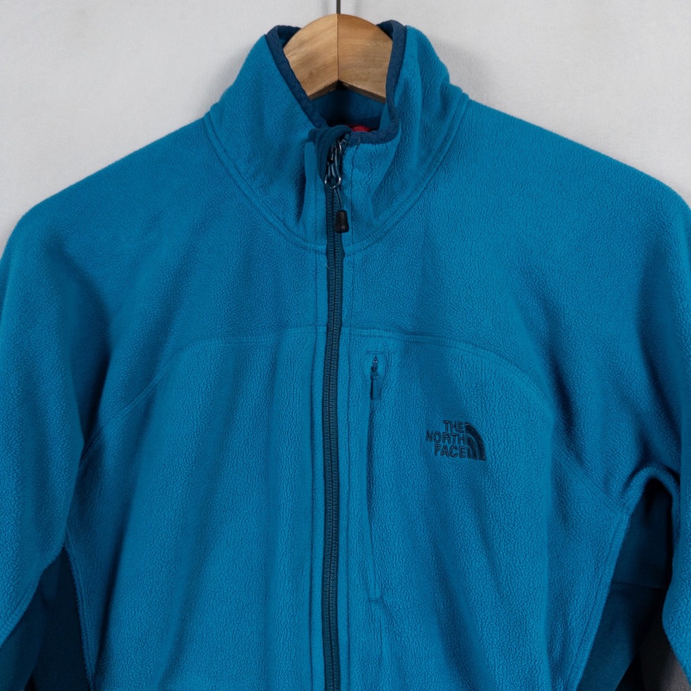 The North Face Fleece Jacket Womens Large Blue Full Zip Mock Neck Lightweight - Picture 2 of 9
